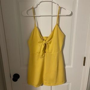 By The Way yellow front tie romper